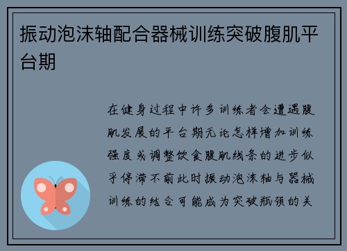 振动泡沫轴配合器械训练突破腹肌平台期